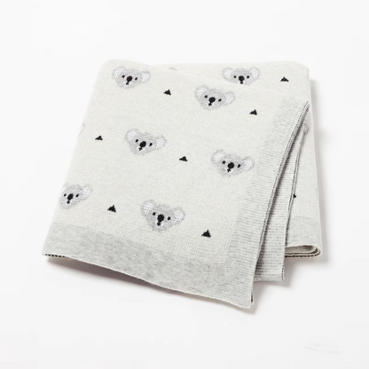 Cozy Plush Baby Blanket with Adorable Koala Pattern