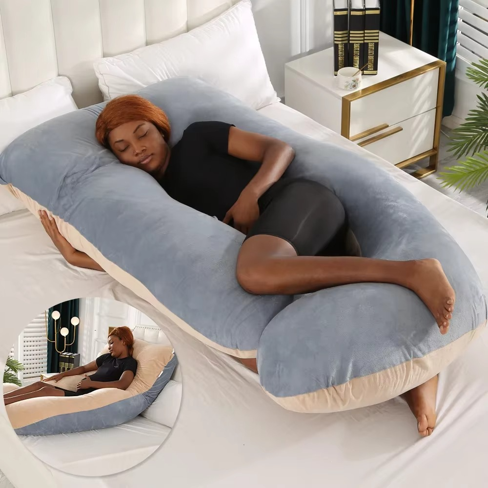 Contoured Full Body Pillow for Side Sleeping Support