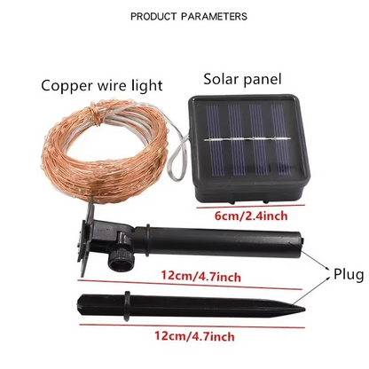 Bright Outdoor Solar Powered Garden Lights - Copper