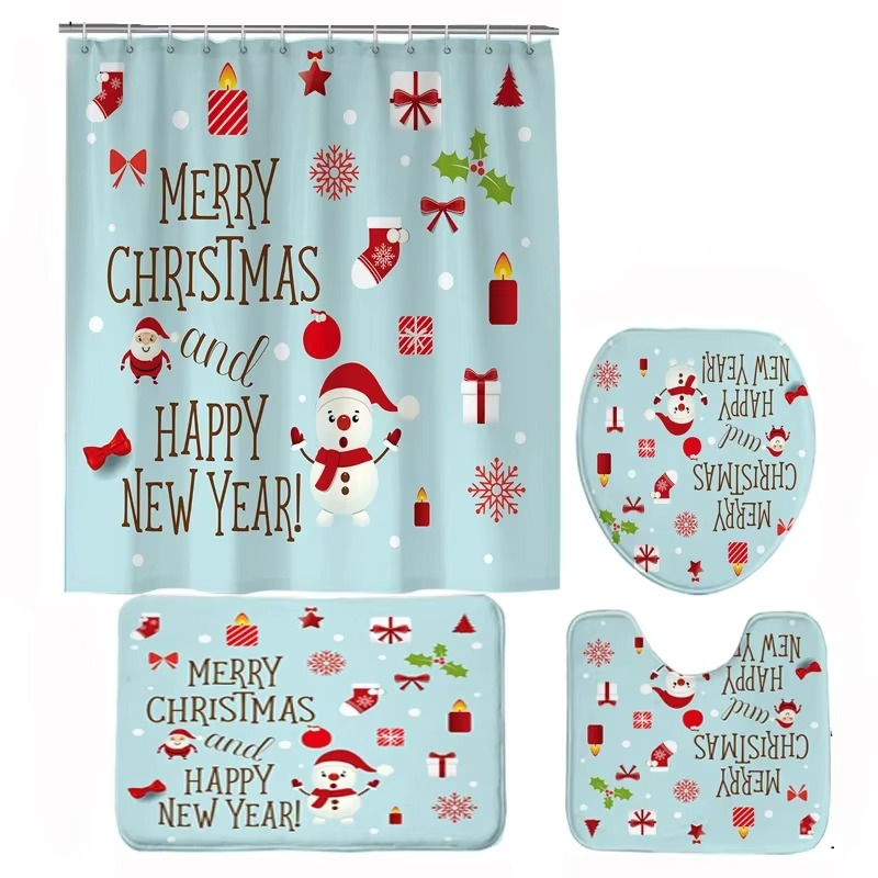 Festive Holiday Bath Set with Christmas Decor - Hehif