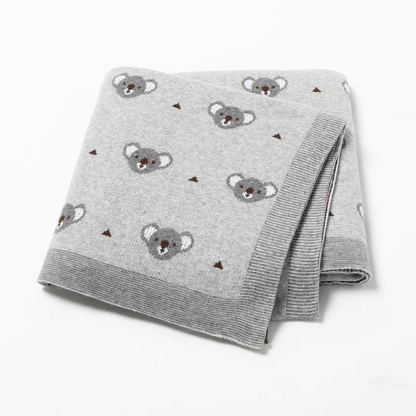 Cozy Plush Baby Blanket with Adorable Koala Pattern