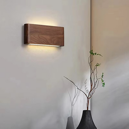 Rustic Wood LED Wall Lamp for Home Decor