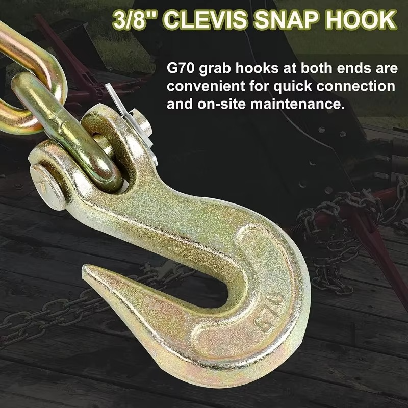Durable Steel Tow Strap with Heavy Duty Chain Binders