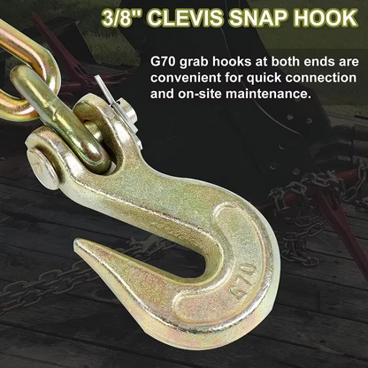 Durable Steel Tow Strap with Heavy Duty Chain Binders