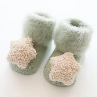 Soft Fleece Baby Socks for Warmth and Grip