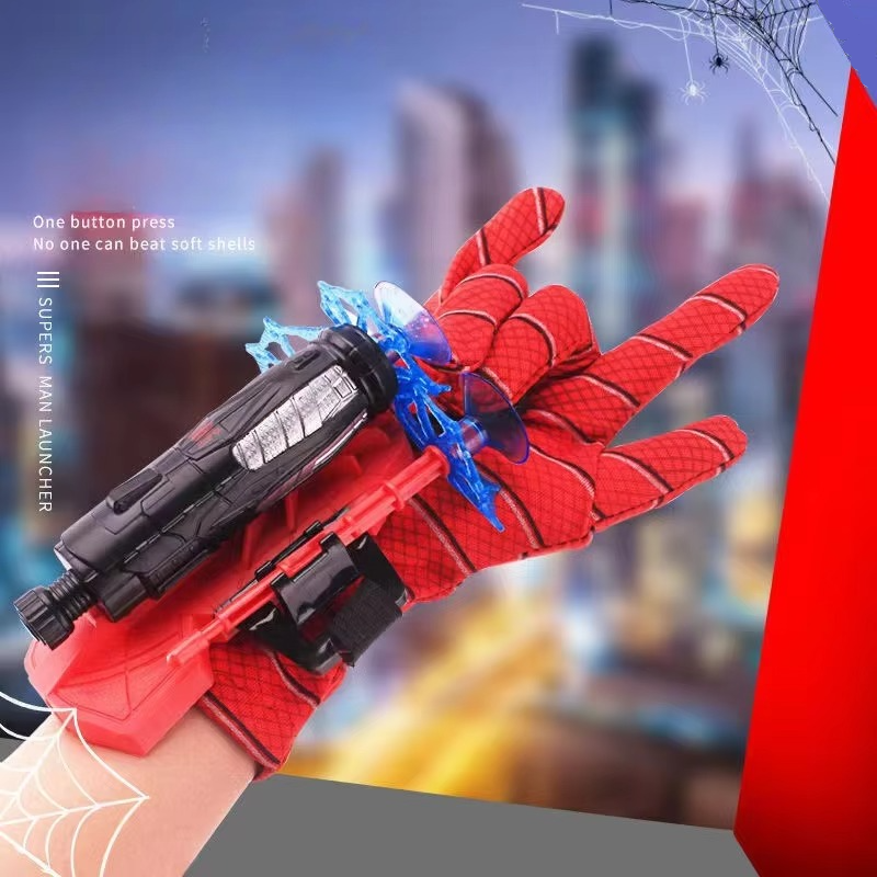 Fun Web Shooter Toy Glove with Soft Foam Darts