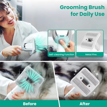 Quiet Pet Grooming Kit with Shedding Tools and Vacuum