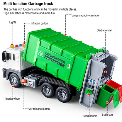 Fun City Trash Truck Toy with Flashing Lights