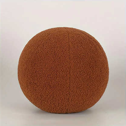 Plush Round Accent Pillow Soft Cotton Zipper Closure