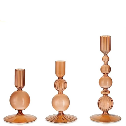 Luxury Glass Candle Holder Set for Home Decoration