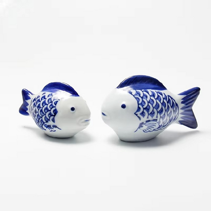 Colorful Ceramic Swimming Fish Figurine Decoration