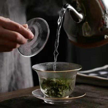 Traditional Handcrafted Ceramic Gaiwan Tea Set for Home Use