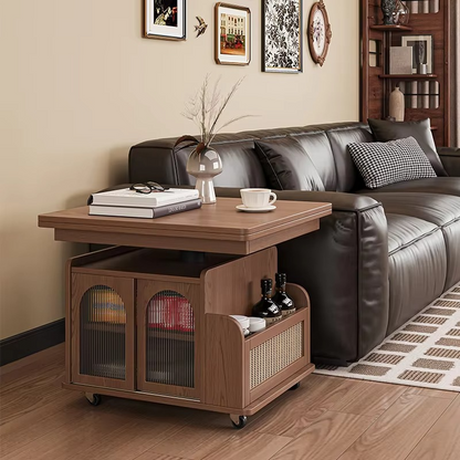 Rustic Wooden Coffee Table with Storage and Lift Top