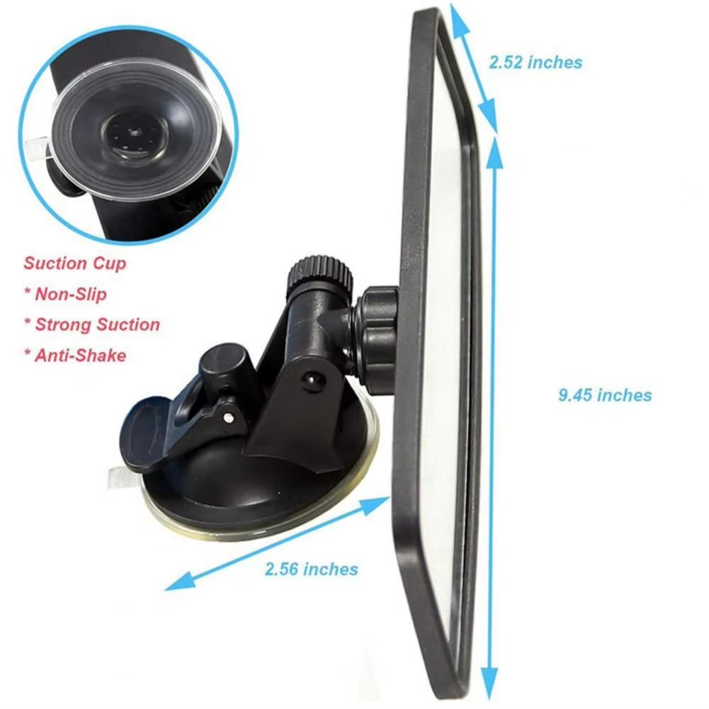 Wide Angle Clear View Backseat Mirror with Secure Grip