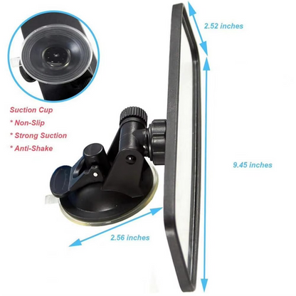 Wide Angle Clear View Backseat Mirror with Secure Grip
