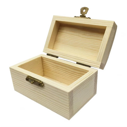 Rustic Wooden Storage Trunk with Lock and Hinged Top