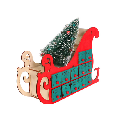 Durable Wooden Holiday Countdown Calendar Tree