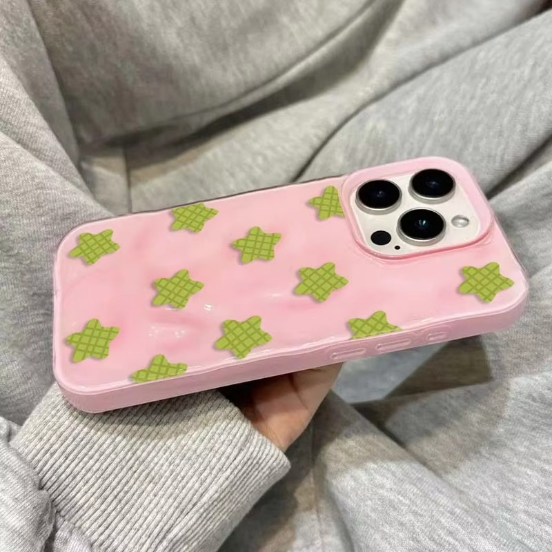 Fun Black Plaid Star Design Soft iPhone Cover