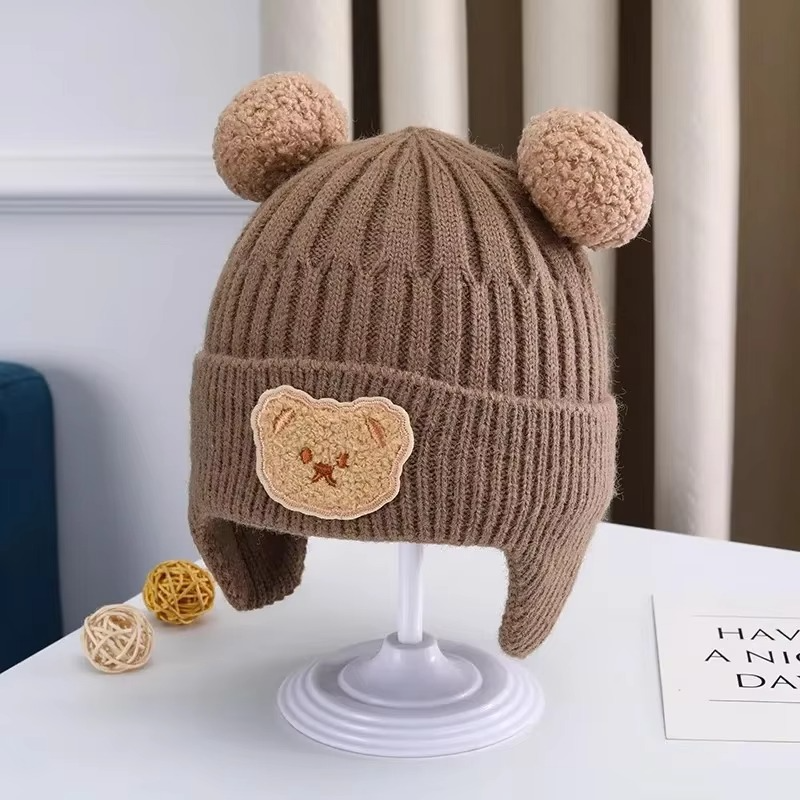 Soft Baby Beanie Hat with Teddy Ears