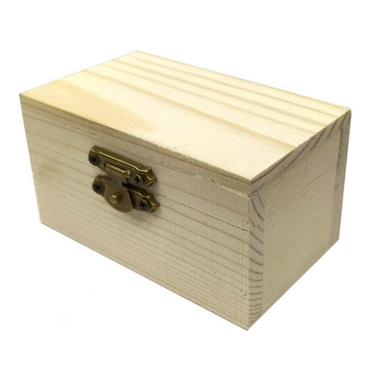 Rustic Wooden Storage Trunk with Lock and Hinged Top