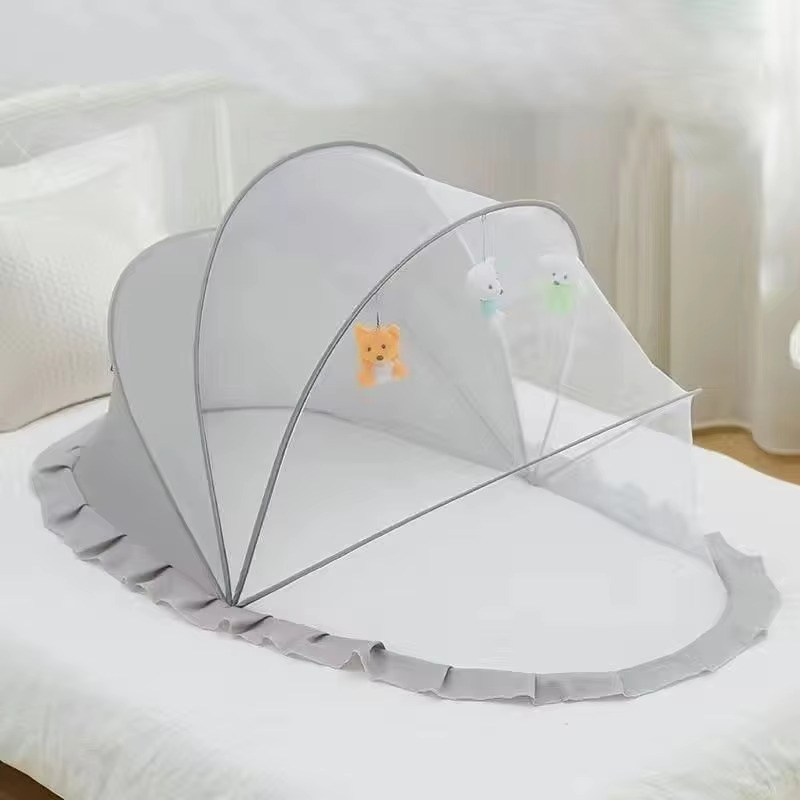 Portable Baby Bed with Canopy and Comfortable Mattress Set