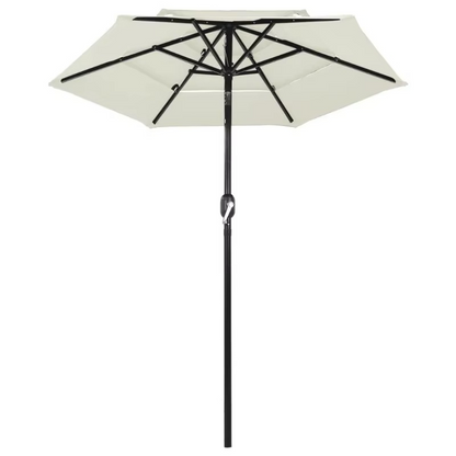 Large 3-Tier Outdoor Umbrella with Tilt and Crank Mechanism - Hehif