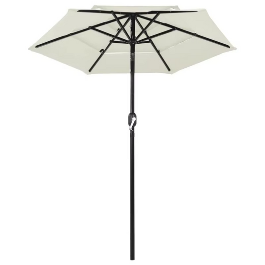 Large 3-Tier Outdoor Umbrella with Tilt and Crank Mechanism - Hehif