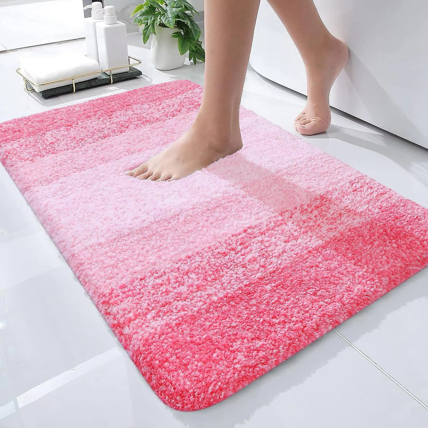 Luxurious Plush Bathroom Rug Mat Anti Slip Soft Carpet