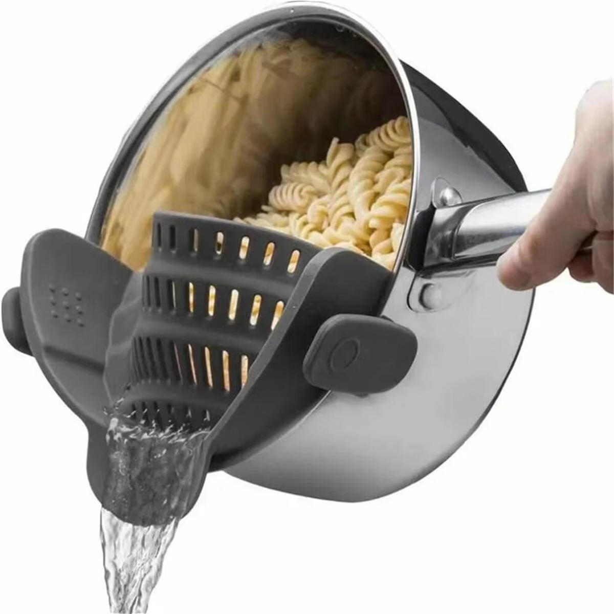 Easy Fit Silicone Colander Clip for Pots and Pans