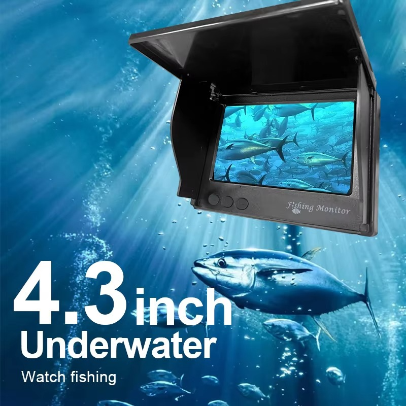 Compact 1080P Waterproof Fish Finder Camera with 4.3 LCD Night Vision