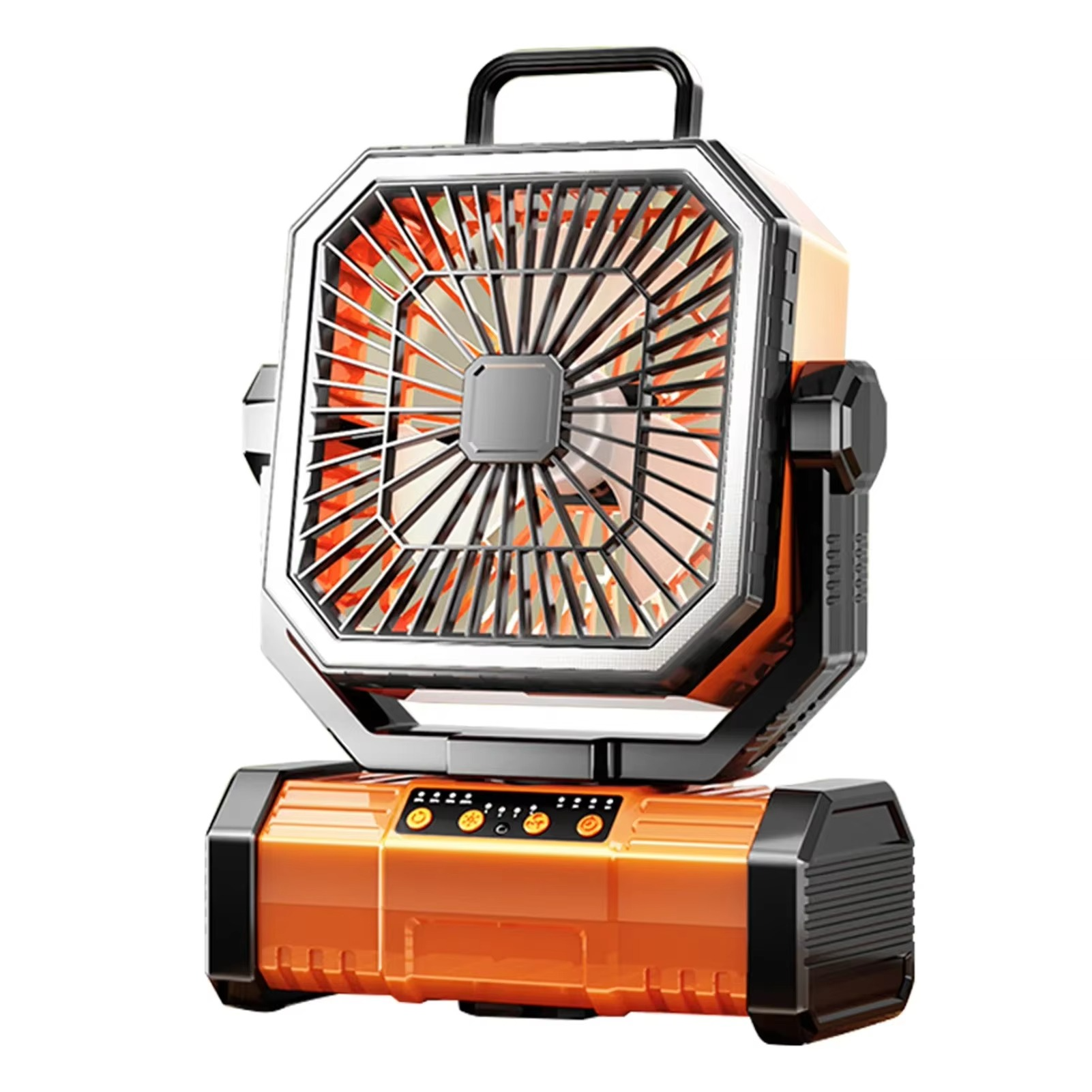 Portable Outdoor Fan with LED Light and Long Battery Life - Hehif