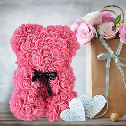 Lovely Rose Teddy Bear Figure in Gift Box
