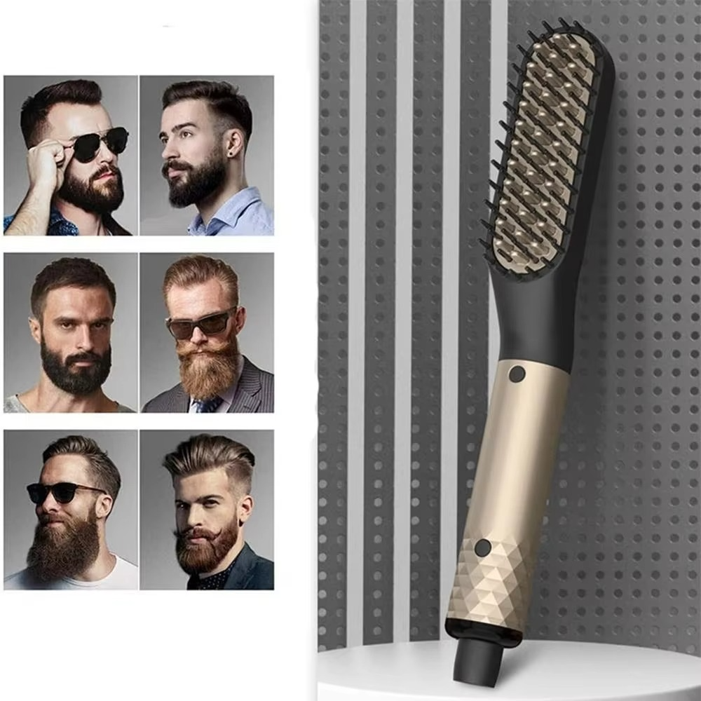 Compact Ceramic Beard Straightener Brush