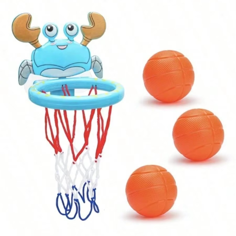 Fun Kids Bath Toy Basketball Set with 3 Balls