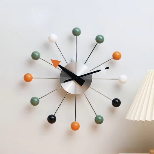 Large Quiet Wall Clock 13 Inch Colorful Round Decor - Hehif