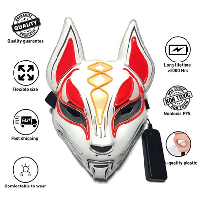 Glowing LED Fox Mask for Halloween Costume Cosplay