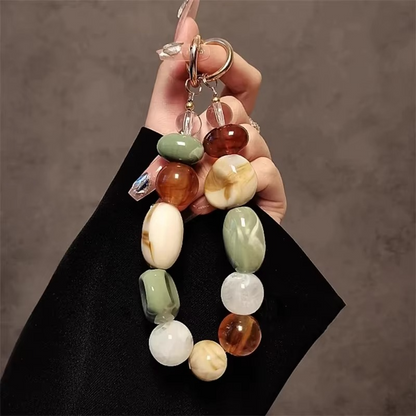 Fun Beaded Alien Phone Charm Keychain