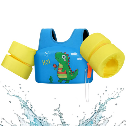 Childrens Swim Vest with Floaties and Safety Whistle