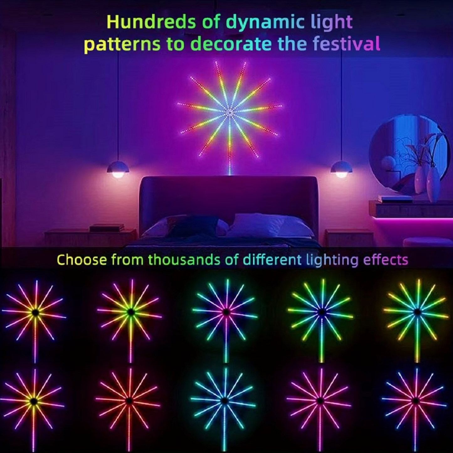 Colorful USB LED Light Strip with Music Sync and RGB Effects