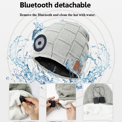 Warm Bluetooth Beanie Headphones with LED Light