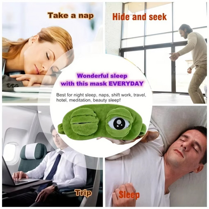 Fun Frog Contoured Sleep Mask for Travel and Relaxation