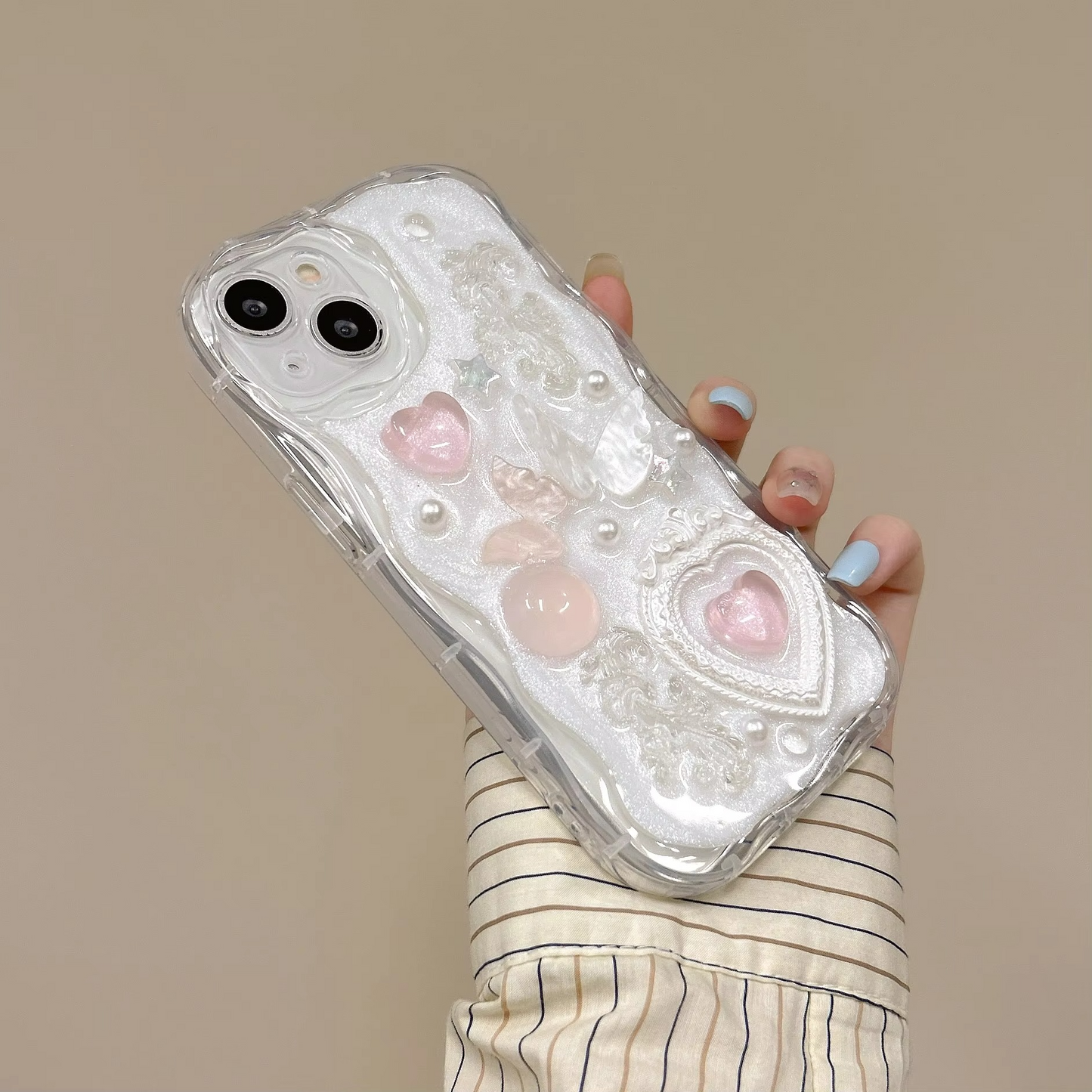 Sparkly 3D Heart Design Phone Case