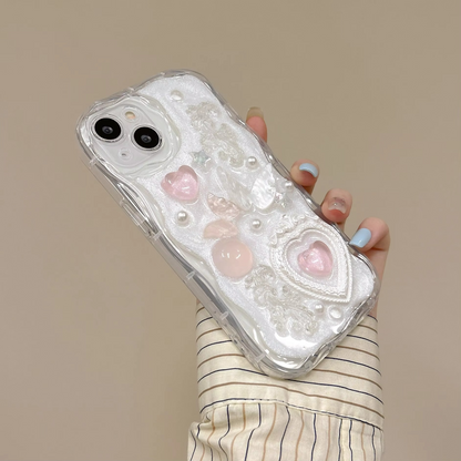 Sparkly 3D Heart Design Phone Case