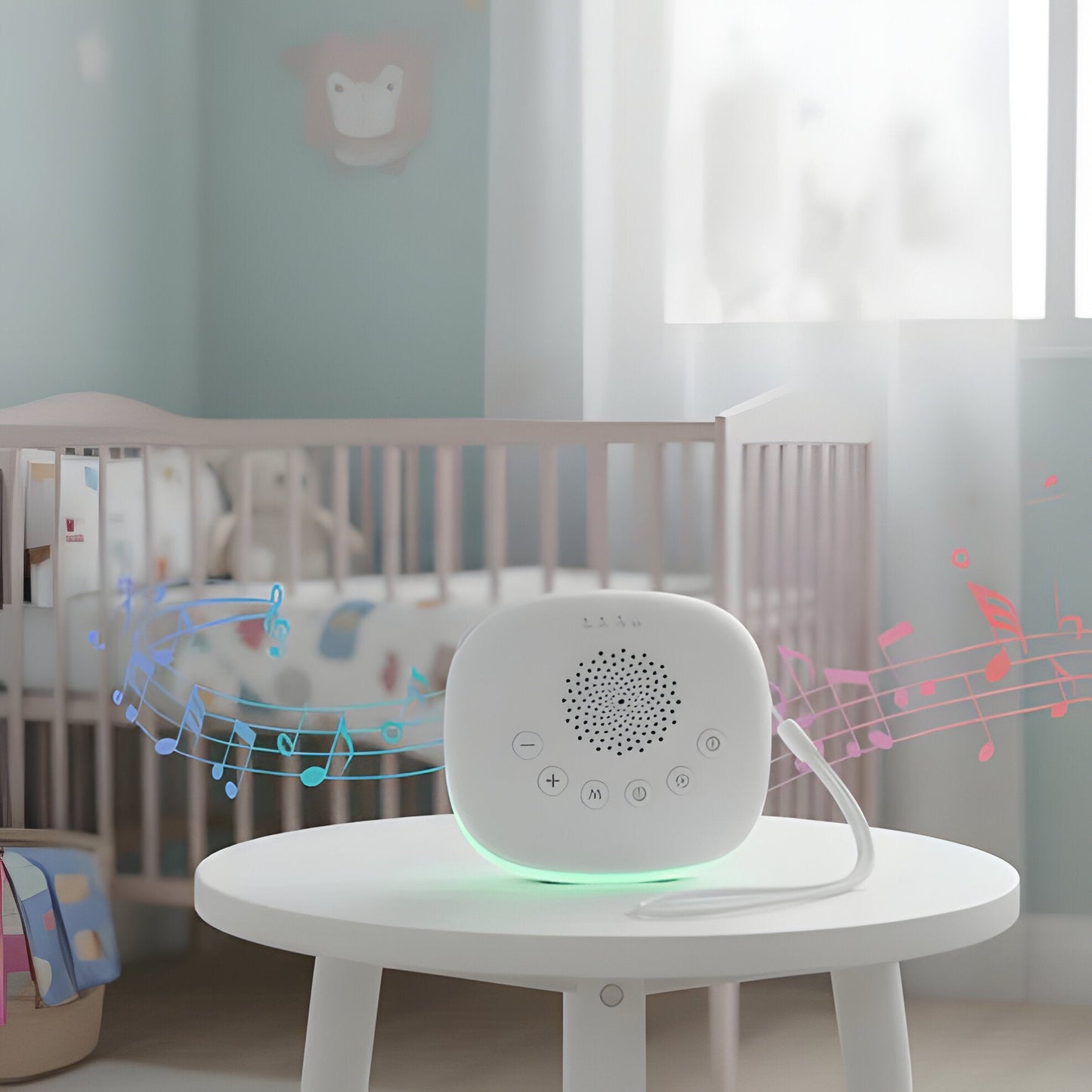 Portable Sound Machine with Night Light and Soothing Sounds