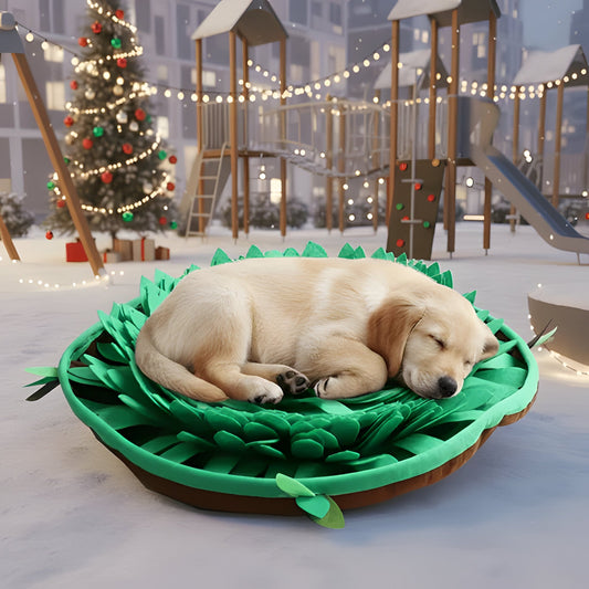 Interactive Dog Feeding Mat, Slow Eat Plush Puzzle Mat - Hehif