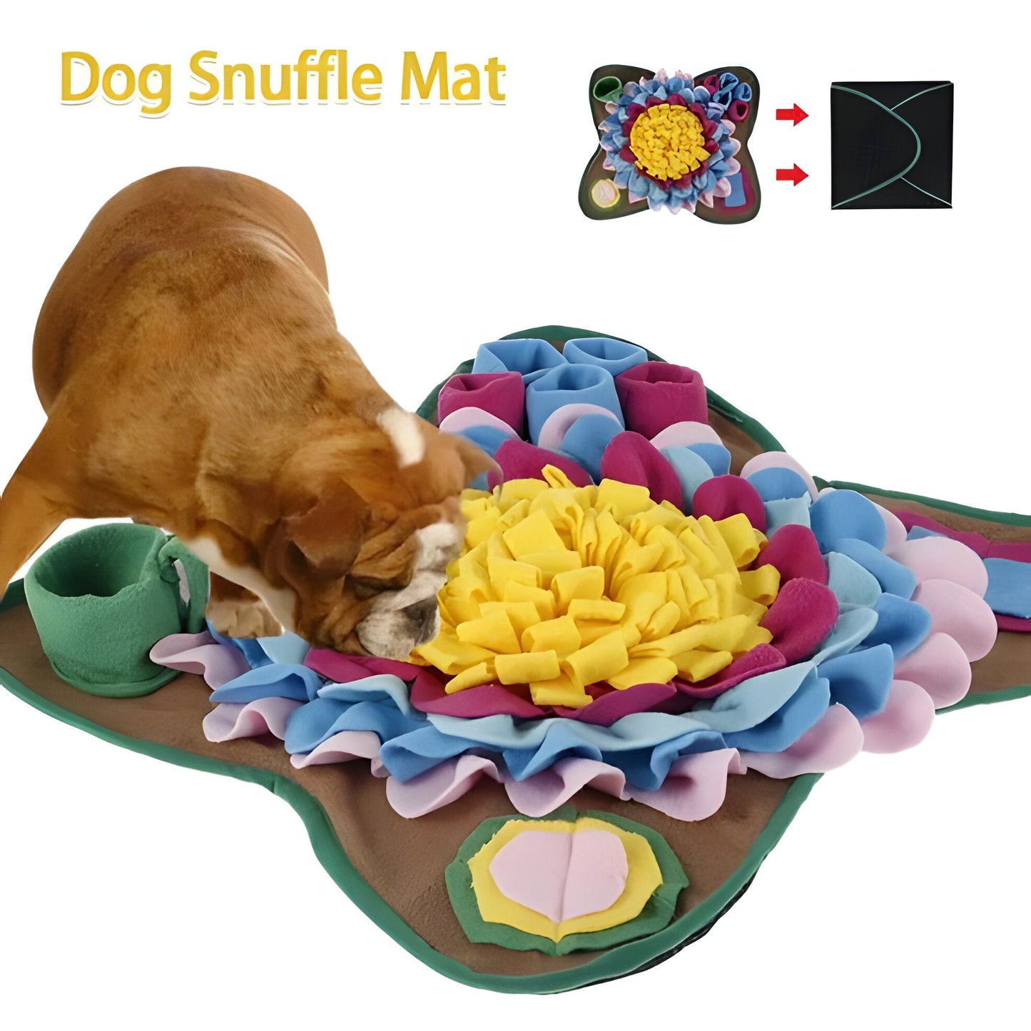 Interactive Dog Feeding Mat, Slow Eat Plush Puzzle Mat