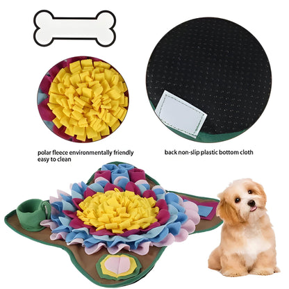 Interactive Dog Feeding Mat, Slow Eat Plush Puzzle Mat