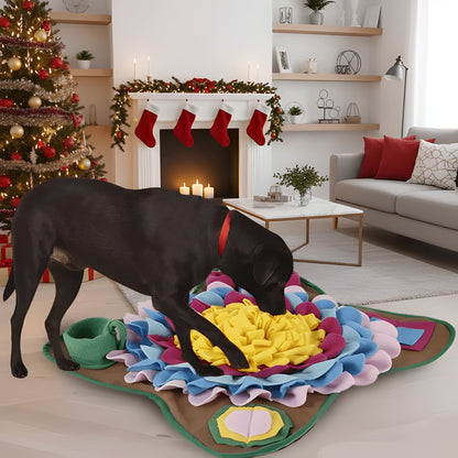 Interactive Dog Feeding Mat, Slow Eat Plush Puzzle Mat