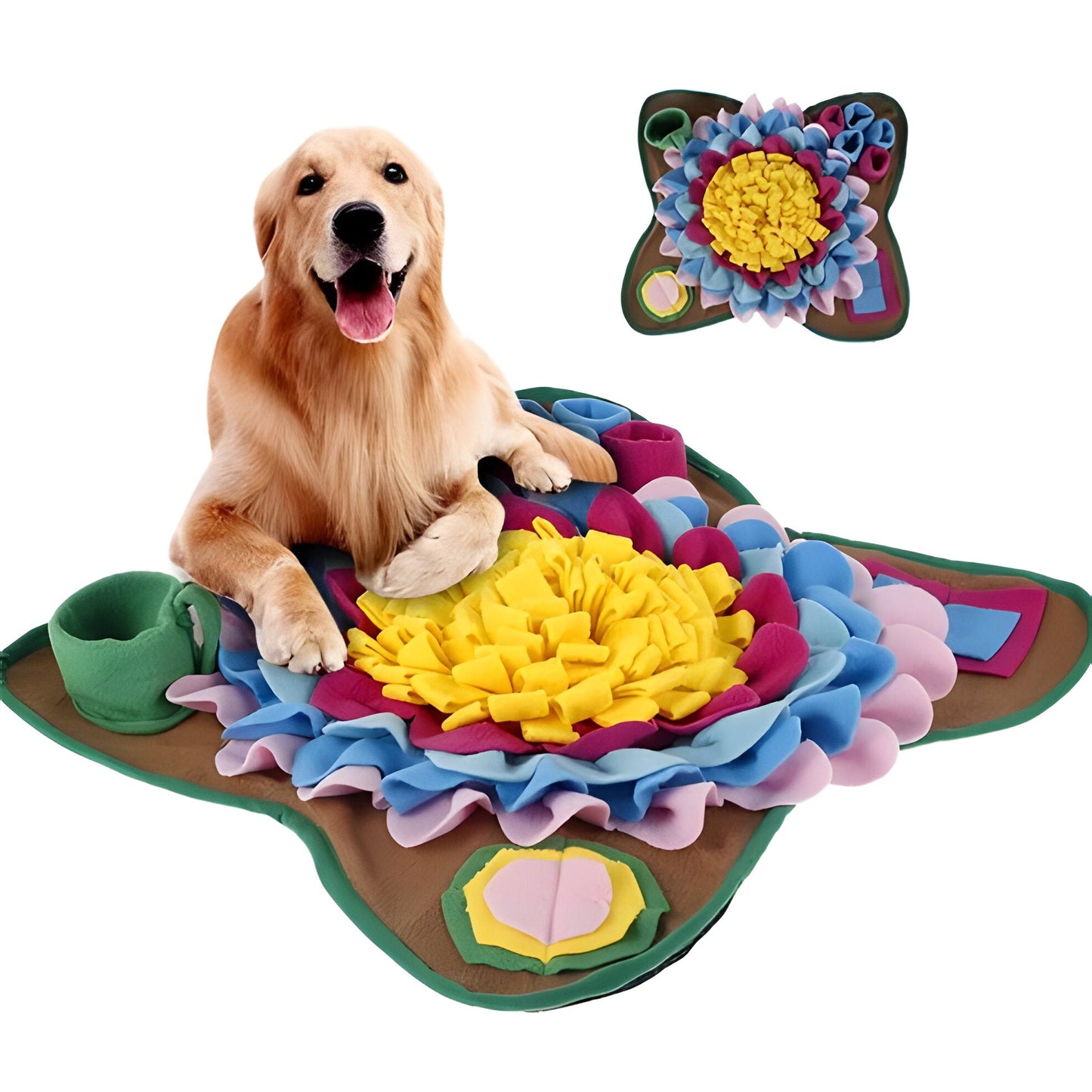 Interactive Dog Feeding Mat, Slow Eat Plush Puzzle Mat