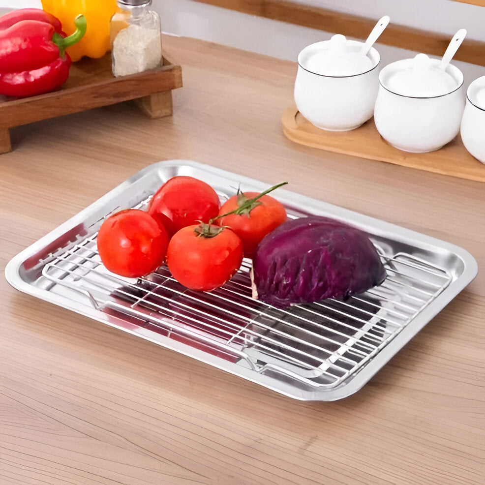 Non Stick Metal Cookie Pan Set with Cooling Tray